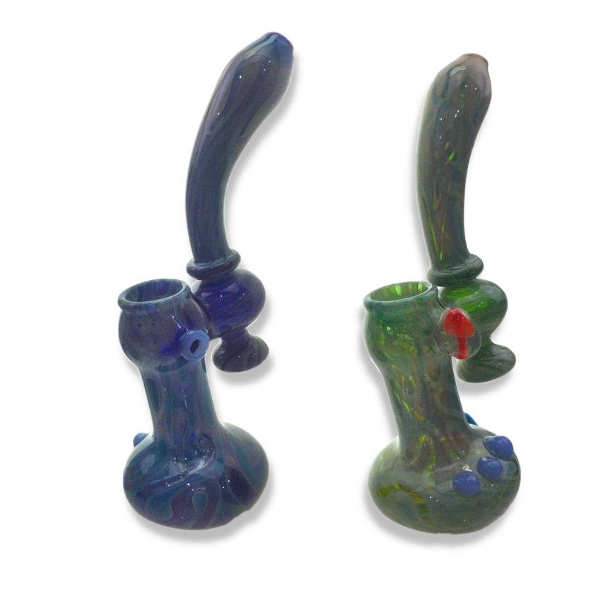 7.5 INCH FUMED WAVE BUBBLER WATER PIPE