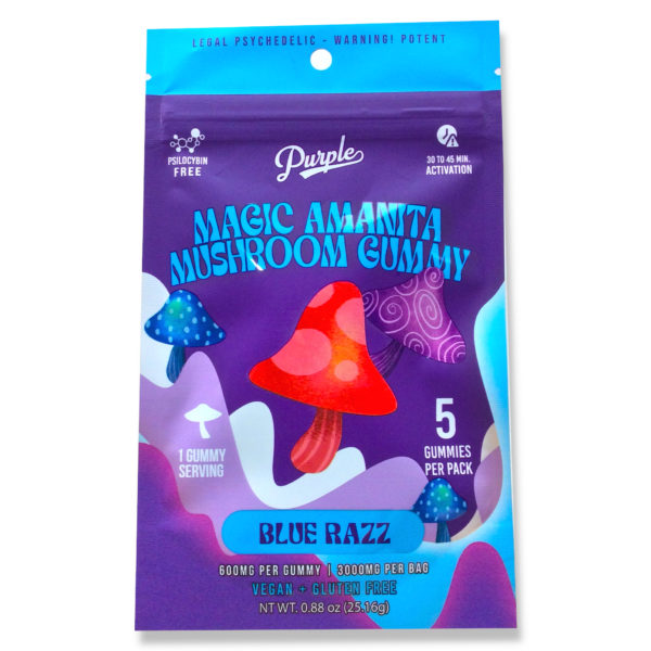 purple-magic-amanita-mushroom-gummies-blue-razz