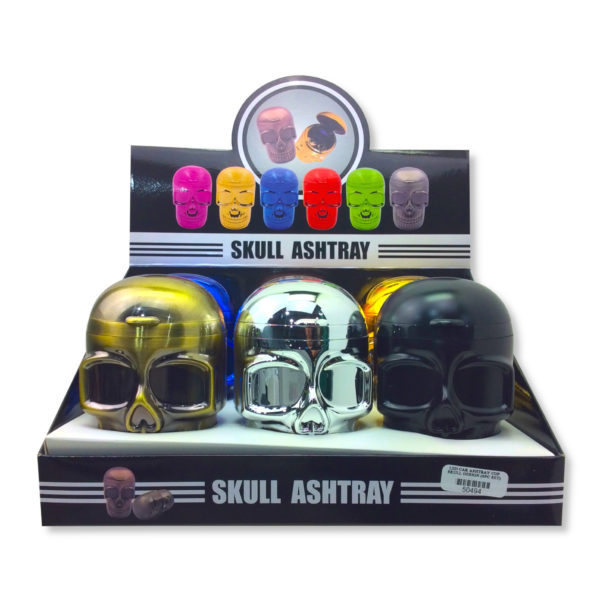 led-car-ashtray-cup-skull-design-6pc-set