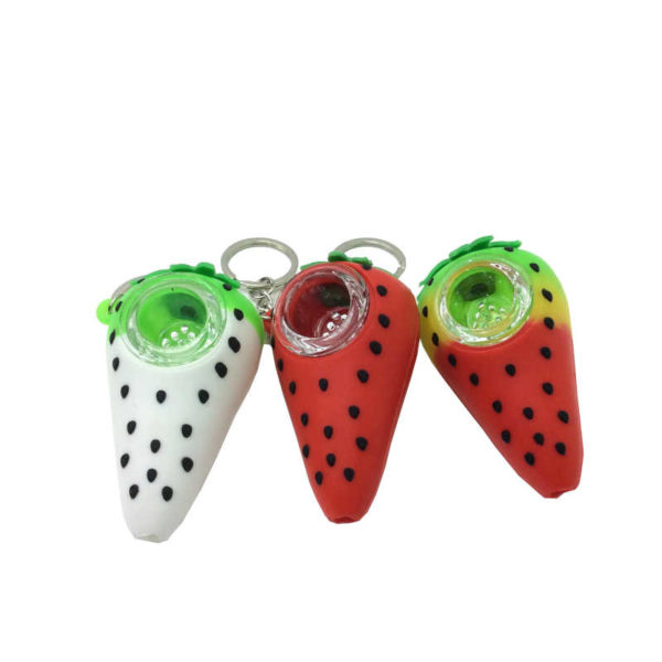 silicone-3-inch-strawberry-hand-pipe-keychain-20ct-jar