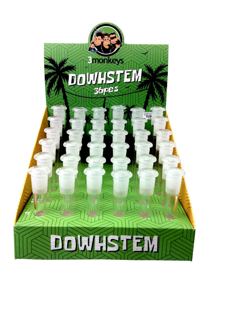 3 MONKEYS DOWN STEM 19/14MF ASSORTED SIZE CLEAR GLASS DISPLAY SET