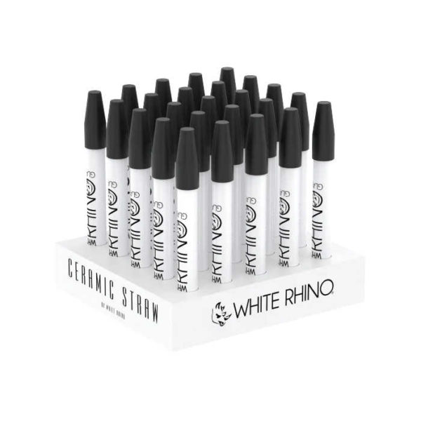 white-rhino-white-ceramic-straw-with-silicone-cap-25-ct-display