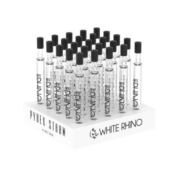 white-rhino-pyrex-v2-dab-straw-with-silicone-cap-25-ct-display