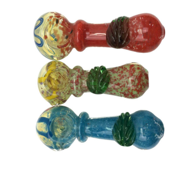 4-inch-leafy-frit-dust-assorted-colors-hand-pipe