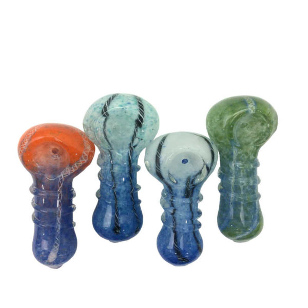 2-5-inch-body-ridges-multi-color-frit-spoon-hand-pipe