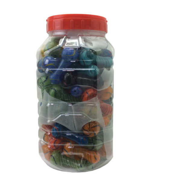 2-5-inch-assorted-colors-frit-dust-glass-hand-pipes-90-ct-jar