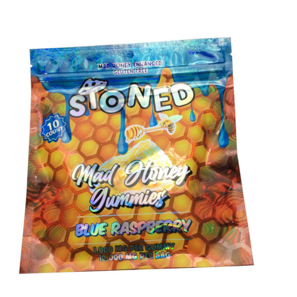 stoned-mad-honey-gummies-blue-raspberry-10000mg-10gummies