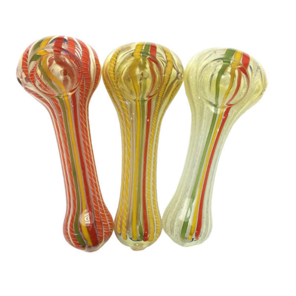 4-5-inch-fumed-frit-rope-with-rasta-stripes-hand-pipe