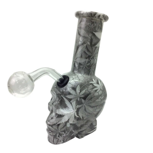 6 INCH LEAF SKULL OIL BURNER BEAKER