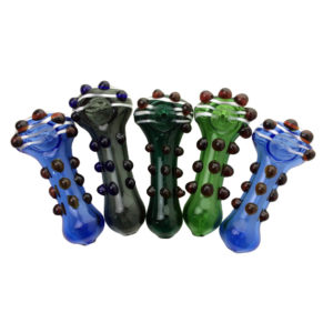 4.5 Inch Spiral & Frit Spoon Glass Weed Pipe Weed Bowl