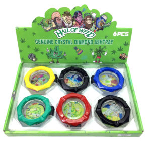 Popular 6PCS Smoking Set Juice Box Grinder Glass Ashtray Stash Jar