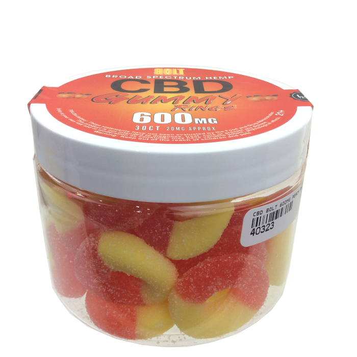 CBD BOLT 600MG PEACH RING GUMMIE