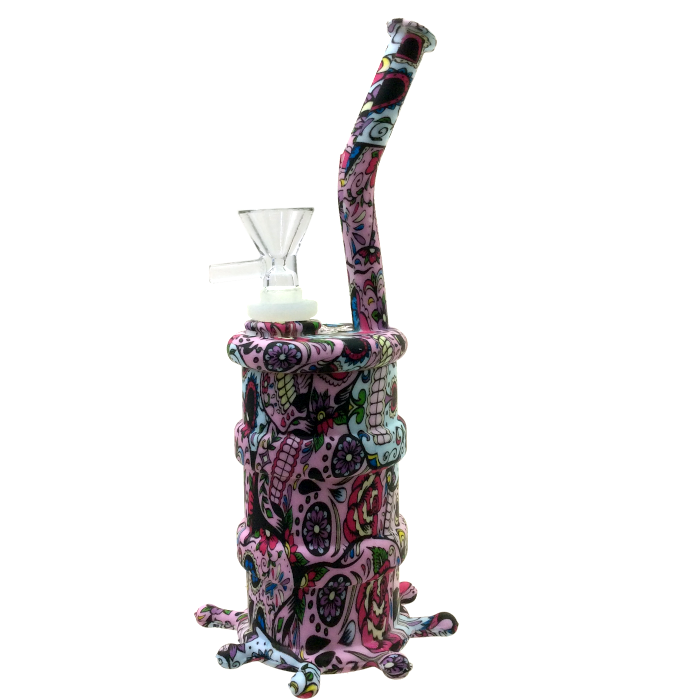 5 INCH SILICONE GRAPHIX BARREL WATER PIPE