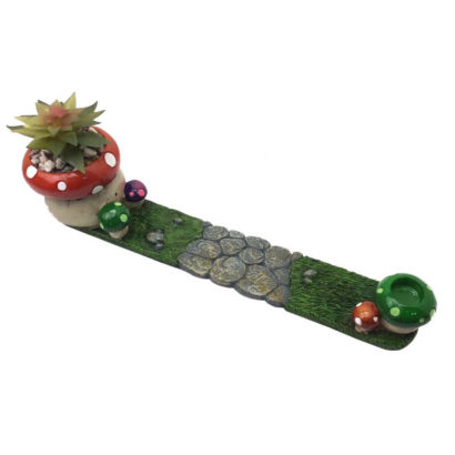 12-5-inch-mushroom-with-plant-polystone-incense-burner