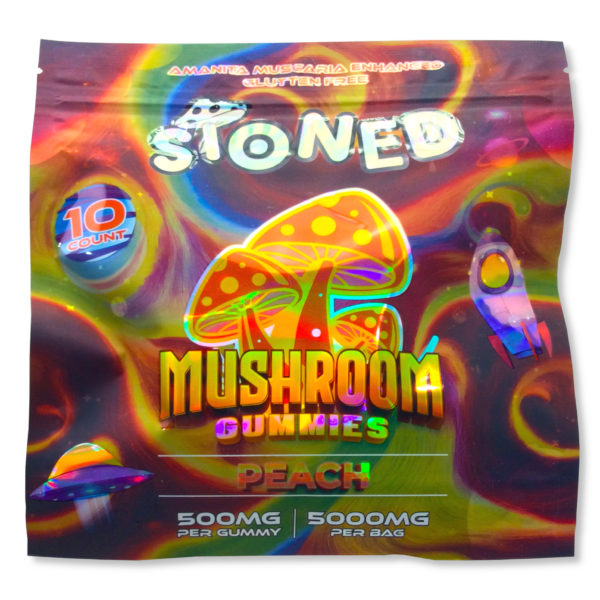 STONED MUSHROOM GUMMIES PEACH 5000MG/10GUMMIES