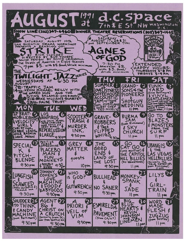 An early show at DC Space (August 29, 1991) 