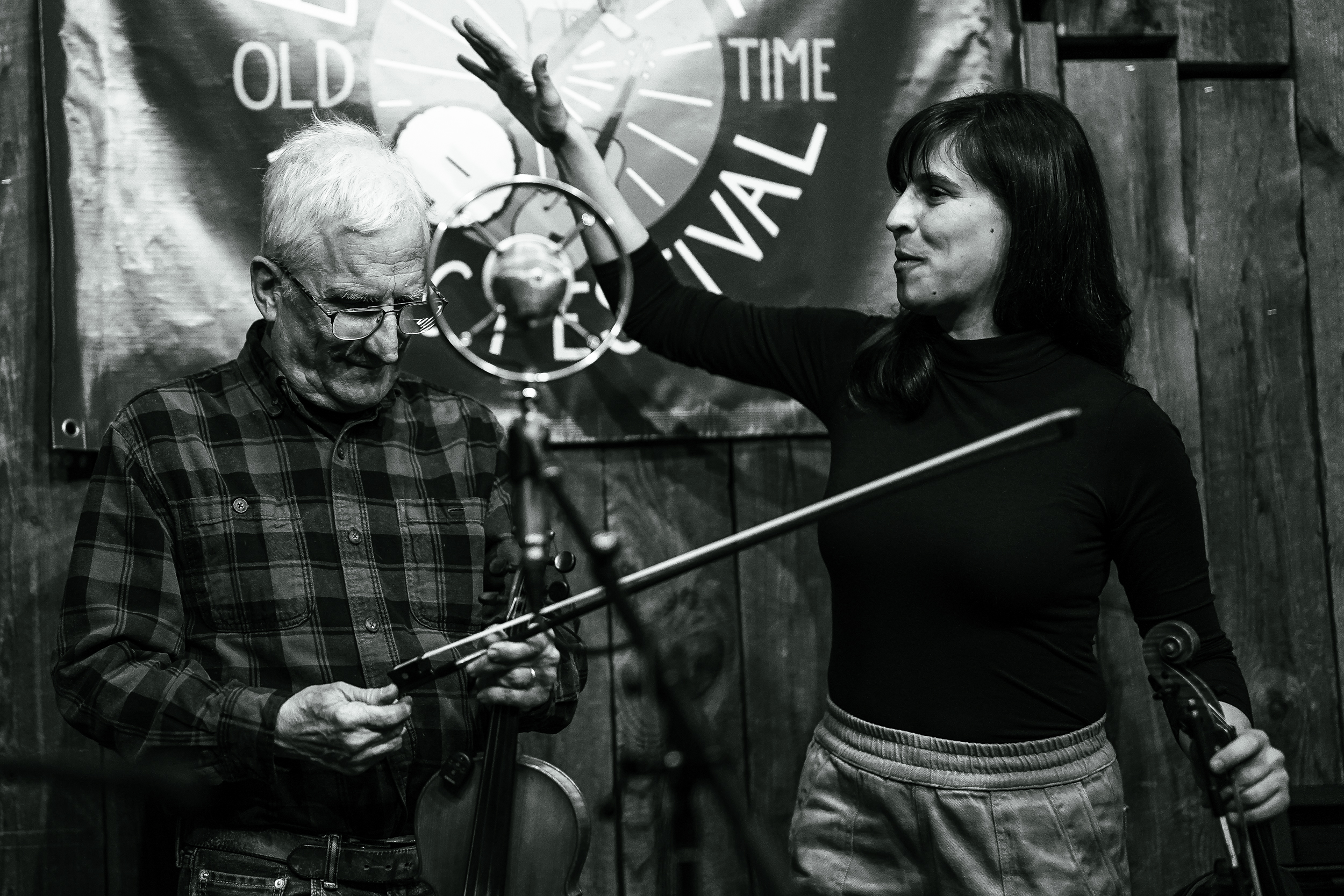 Nora Brown and Stephanie Coleman at Baltimore Old Time Music Festival at Creative Alliance March 10-11, 2023 Photo by Casey Ryan Vock