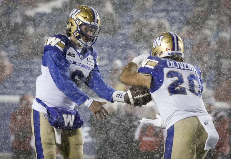 Bombers Triumph Over Stampeders with Two Touchdowns by Brown