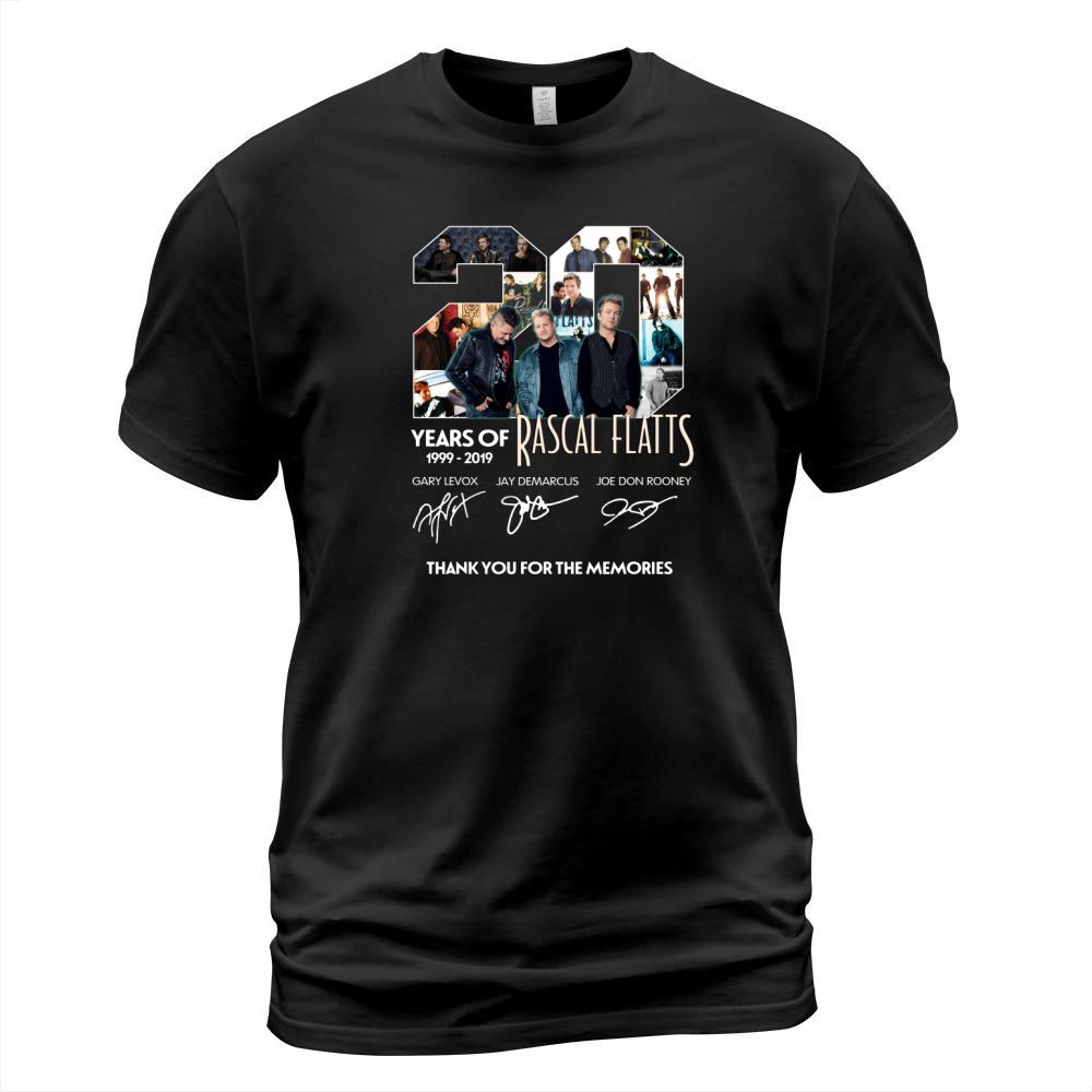 20 Years Of Rascal Flatts 1999 2019 Thank You For The Memories Signatures shirt T-Shirt Unisex