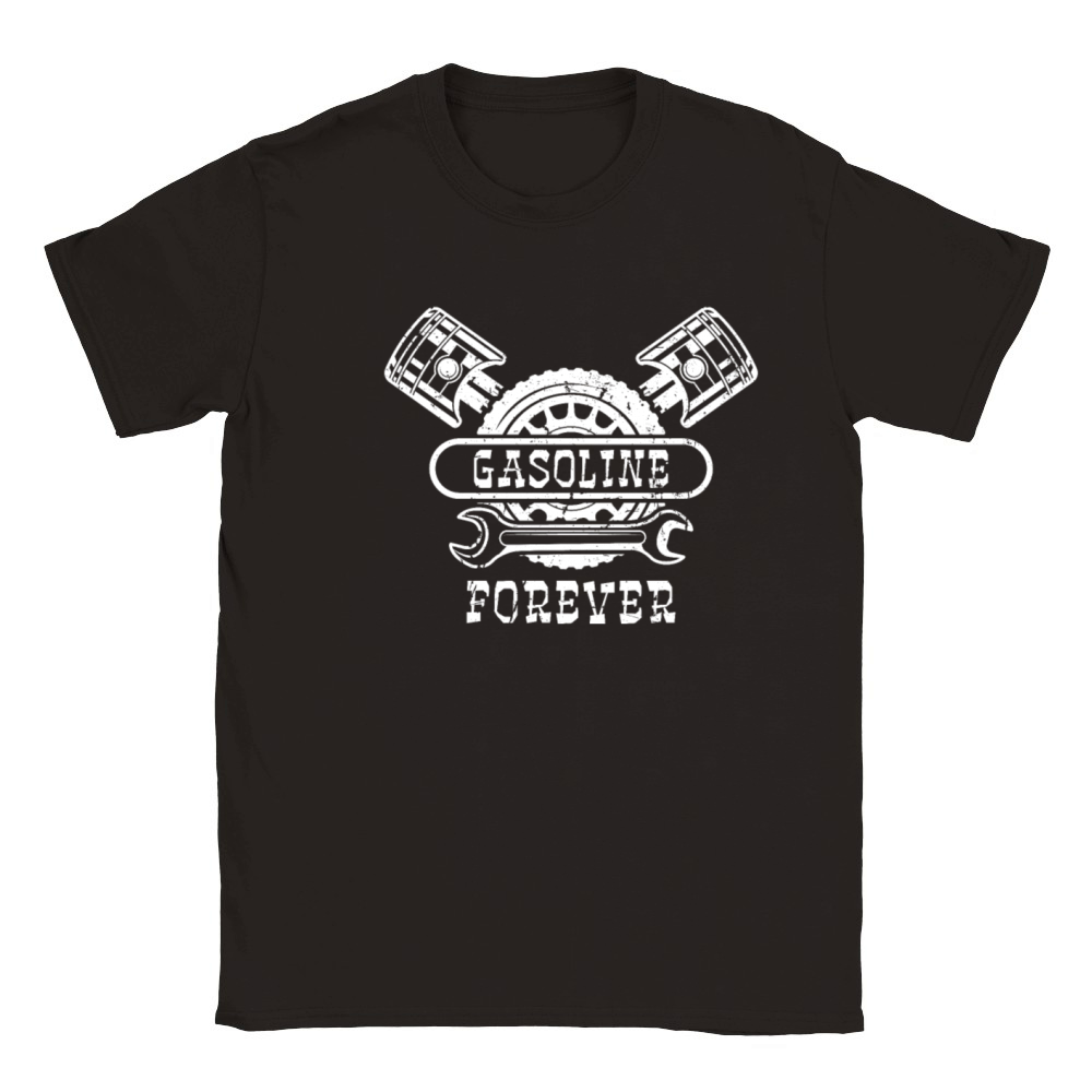 Gasoline Forever Vintage Hot Rod Engine Classic Kids Crewneck T-shirt