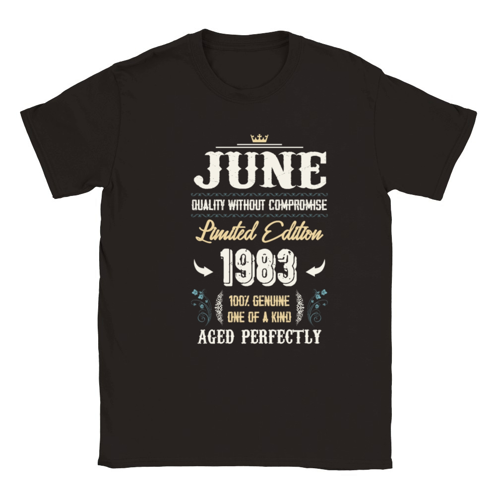 June 1983 Vintage Birthday Present Classic Kids Crewneck T-shirt
