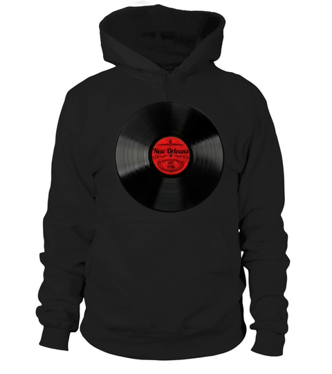 New Orleans Gift Retro Musical Art Vintage Vinyl Hoodie Unisex