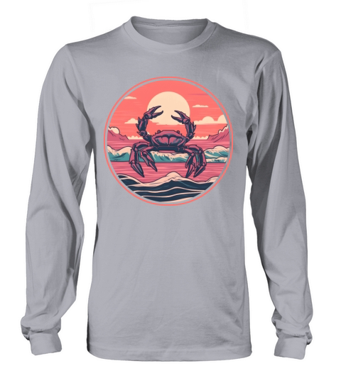 Crab Retro 80s 90s Vintage Long sleeved Unisex