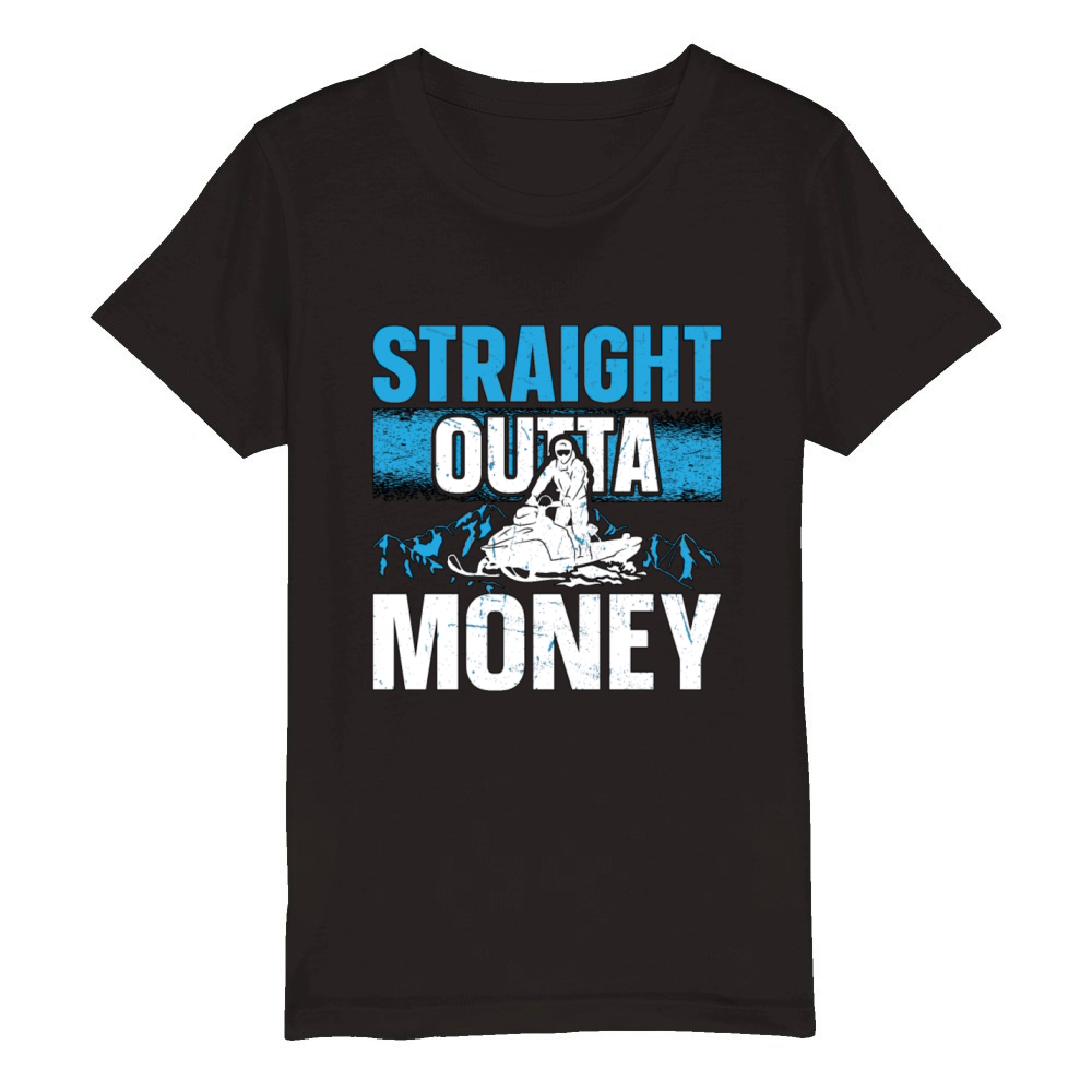 Snowmobile Racing Straight Outta Winter Sports Organic Kids Crewneck T-shirt