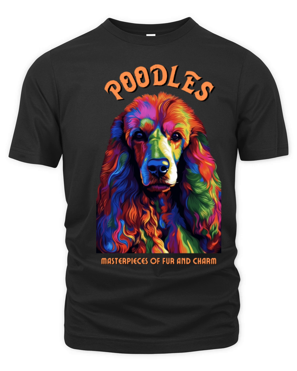 Poodle dog portrait art Organic Unisex T-shirt