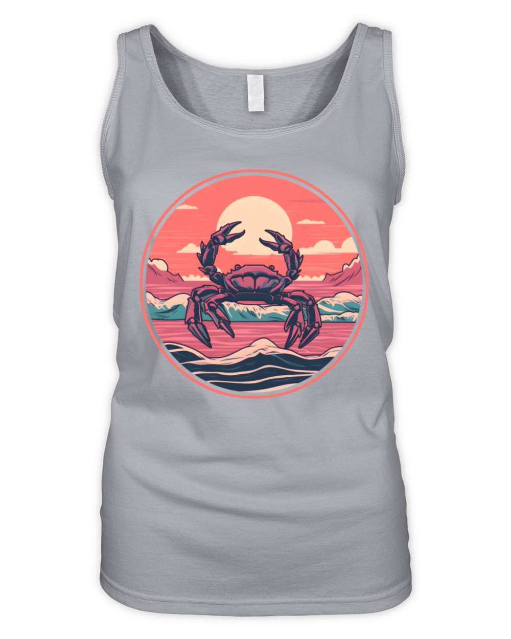 Crab Retro 80s 90s Vintage Organic Women's Tank Top