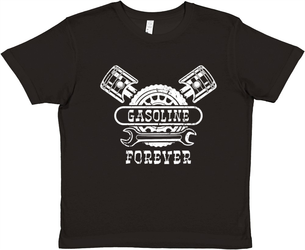 Gasoline Forever Vintage Hot Rod Engine Premium Kids Crewneck T-shirt