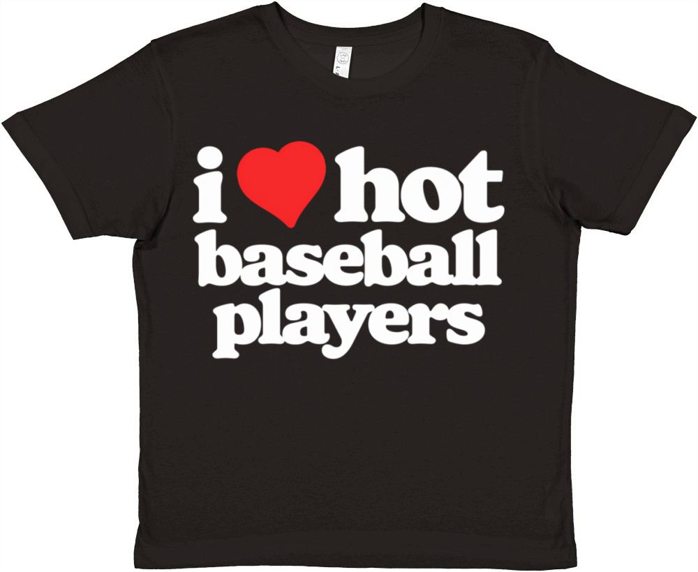 I Love Hot Baseball Players 80S Heart Premium Kids Crewneck T-shirt