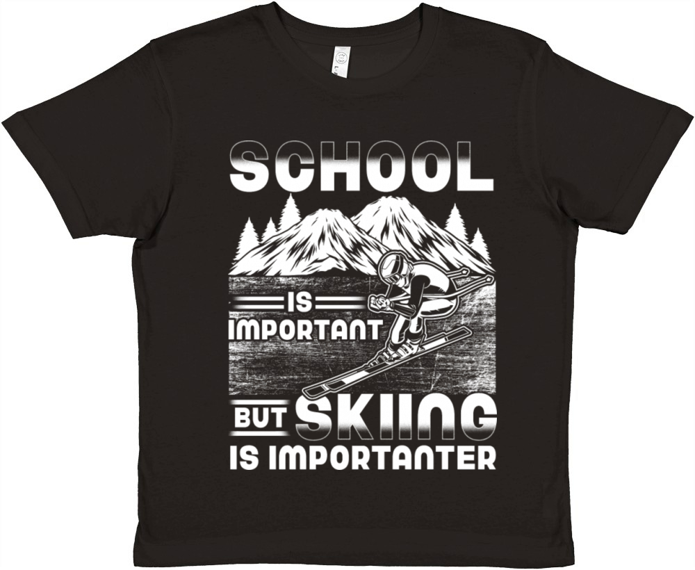 School Is Important But Skiing Is Importanter Ski Premium Kids Crewneck T-shirt