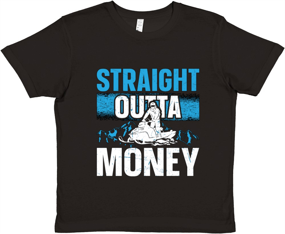 Snowmobile Racing Straight Outta Winter Sports Premium Kids Crewneck T-shirt