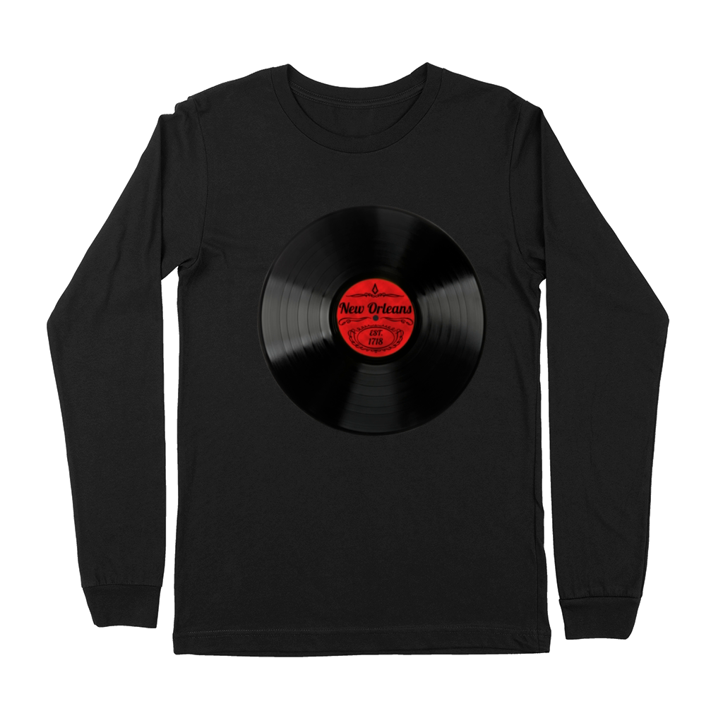 New Orleans Gift Retro Musical Art Vintage Vinyl Premium Long Sleeve