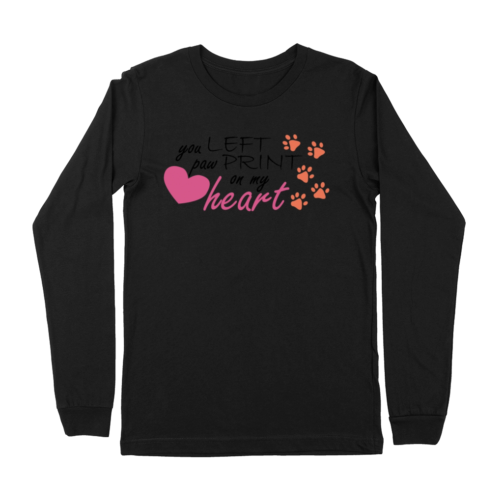 You Left Paw Print on My Heart Pawprint Premium Long Sleeve