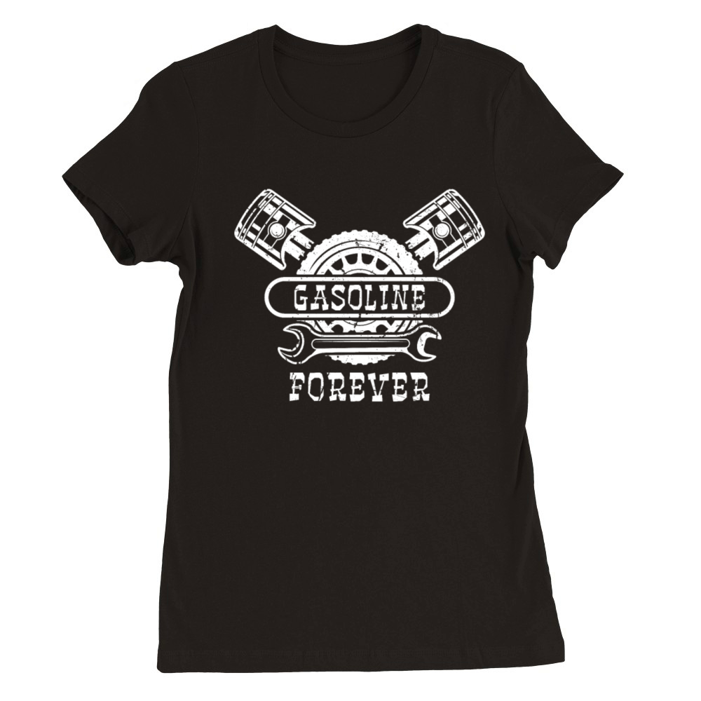 Gasoline Forever Vintage Hot Rod Engine Premium Womens Crewneck T-shirt