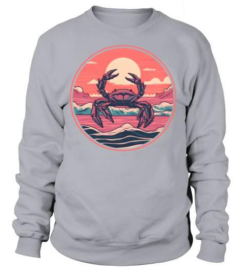 Crab Retro 80s 90s Vintage Sweatshirt Unisex