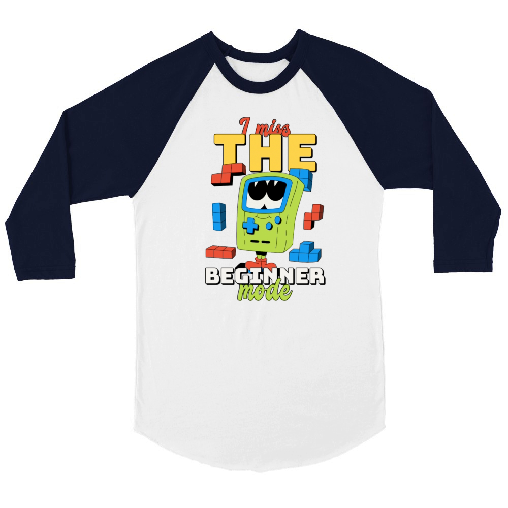 I Miss The Beginner Mode Design Unisex ¾ sleeve Raglan T-shirt