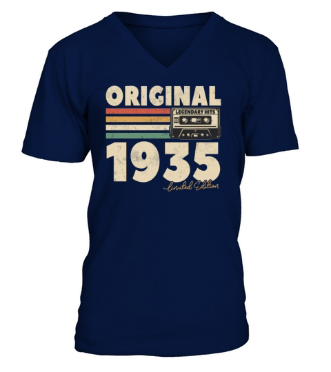 Vintage 1935 Birthday Gift V-Neck T-shirt