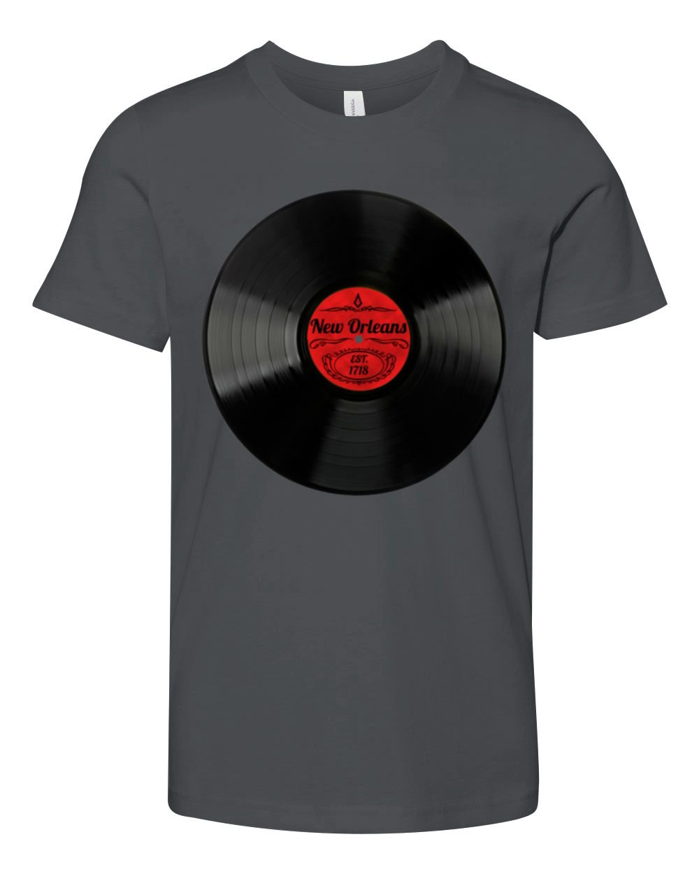 New Orleans Gift Retro Musical Art Vintage Vinyl Youth Unisex Jersey Tee