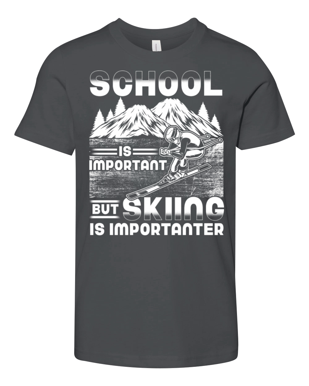 School Is Important But Skiing Is Importanter Ski Youth Unisex Jersey Tee