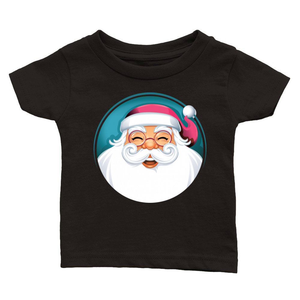 Merry Christmas Vintage Pink Santa Claus Holiday Season Classic Baby Crewneck T-shirt