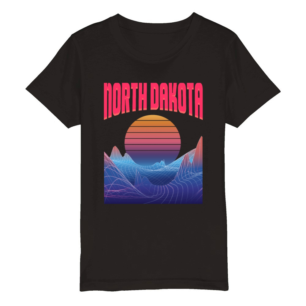 North Dakota Usa Staate Organic Kids Crewneck T-shirt