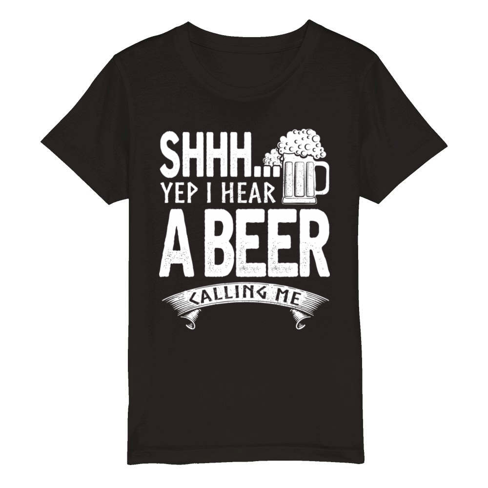 Shh I Hear Beer Calling For Me Organic Kids Crewneck T-shirt