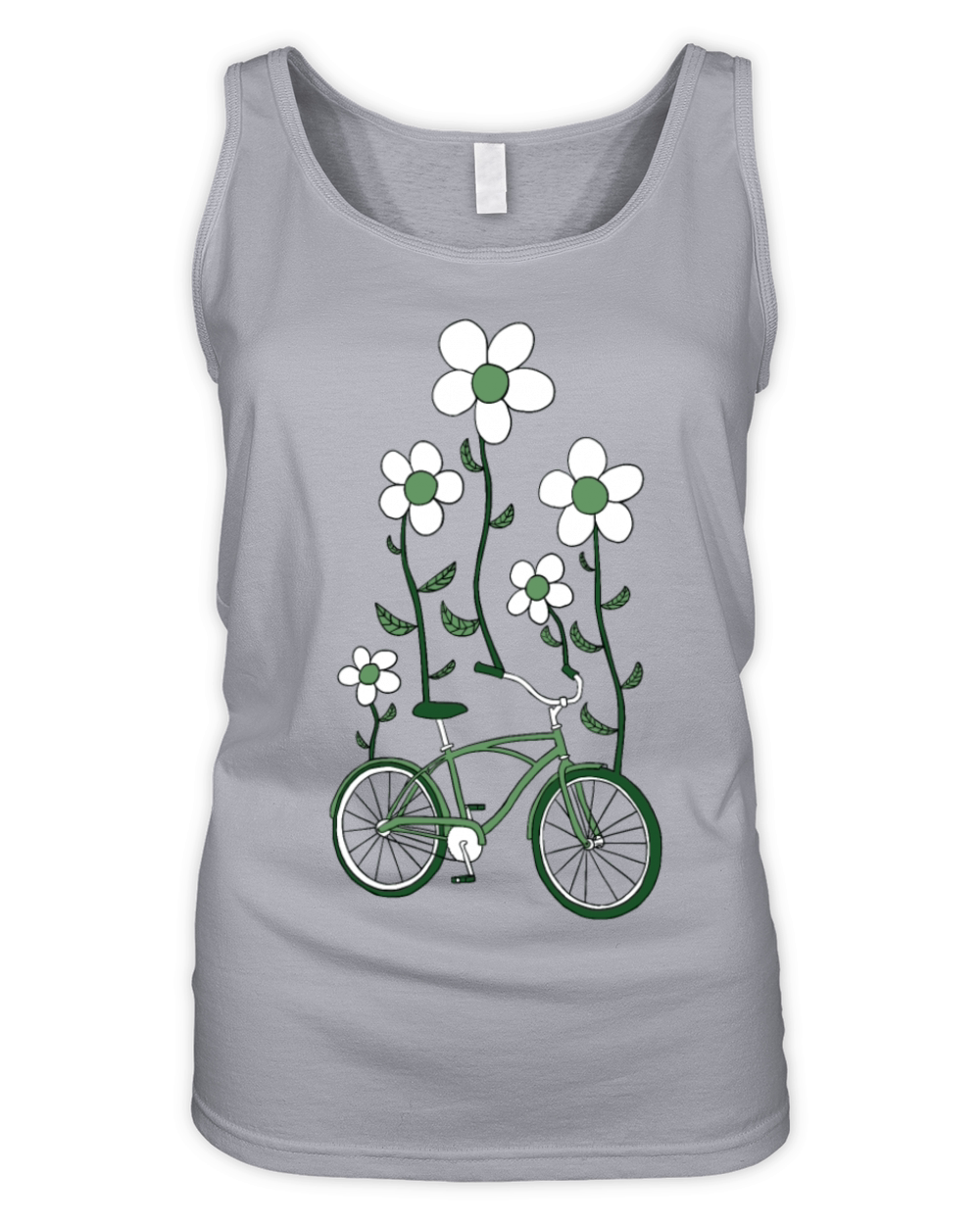 bike flowers shirt Organic Women's Tank Top