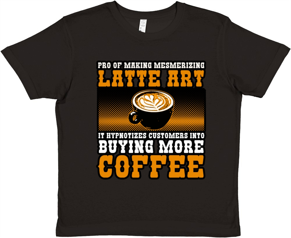 Pro Of Making Mesmerizing Latte Art It Hypnotizes Premium Kids Crewneck T-shirt