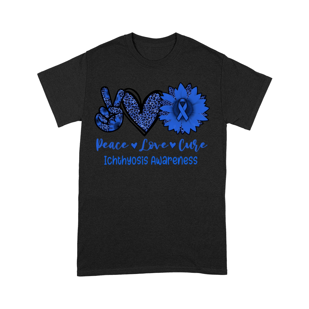 Peace Love Cure Sunflower Ribbon Ichthyosis Awaren Premium T-shirt