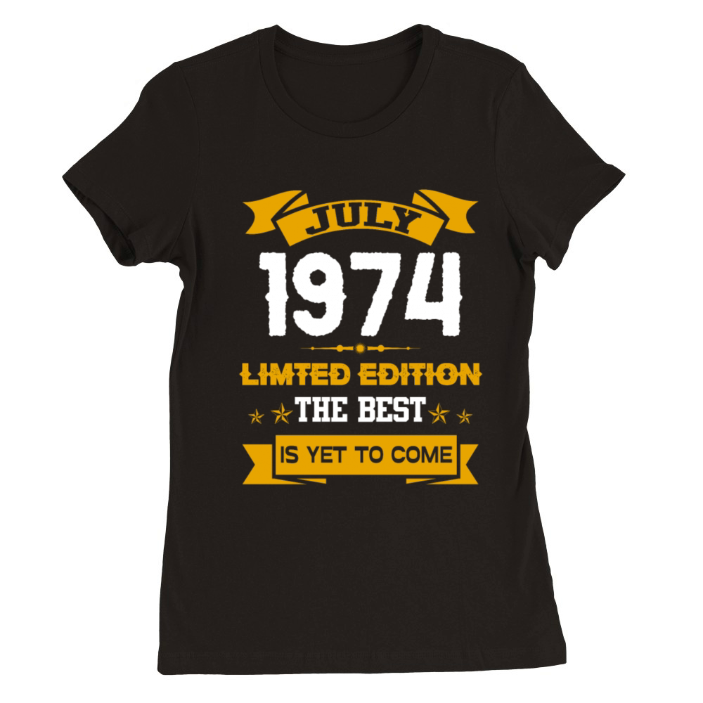 July 1974 Birthday Surprise Premium Womens Crewneck T-shirt