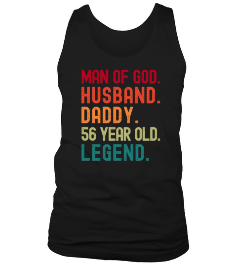 Man of God Husband Dad Funny 56th Birthday Tank Top Unisex